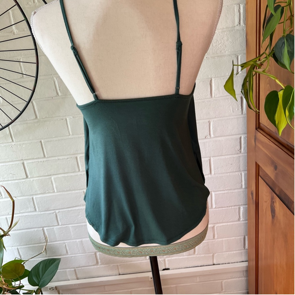 American Eagle soft and sexy spaghetti straps crop top olive green size … - Picture 2 of 7